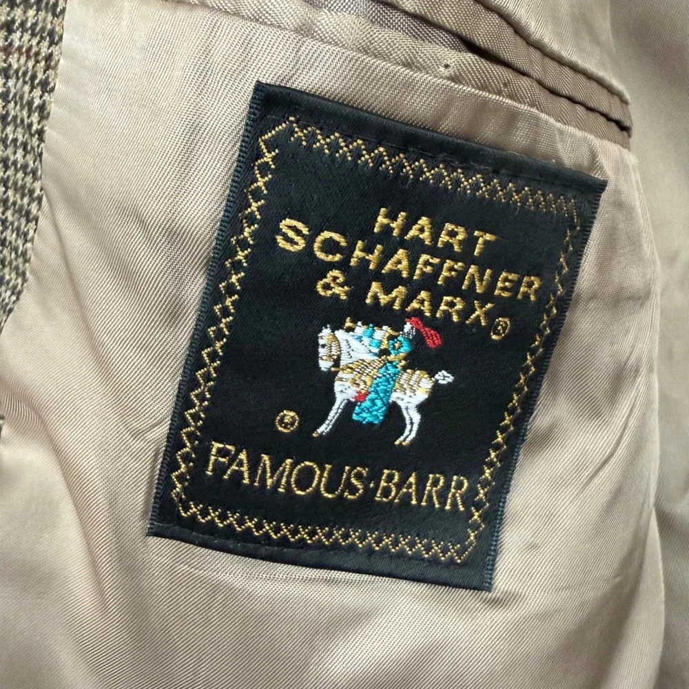 Vintage Hart Schaffner Marx Gun Club Check Wool 39R Blazer Sport Coat Academic